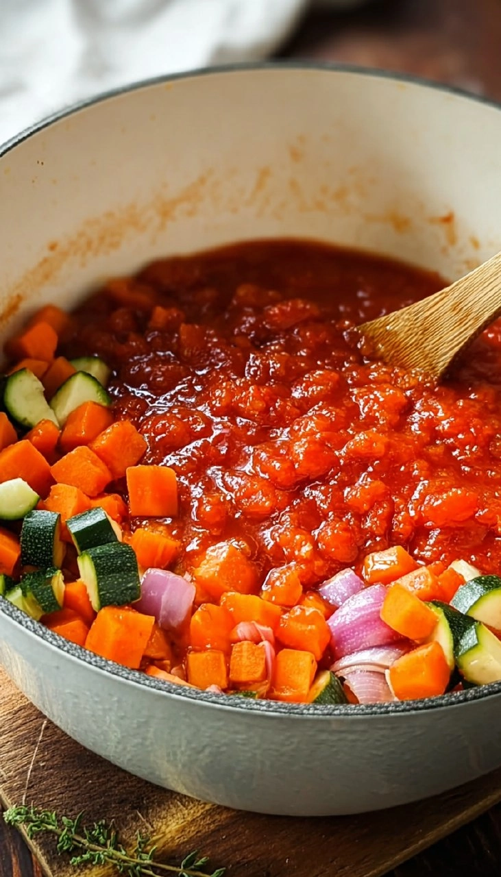 Tomatensauce mit verstecktem Gemüse