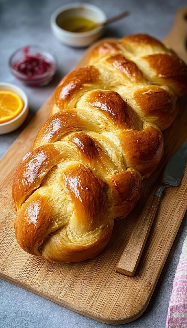 Veganer Hefezopf mit Orange