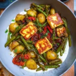 Buschbohnen-Kartoffel-Pfanne-Halloumi-Rezept