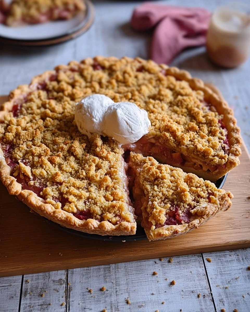 Einfacher Rhabarber Streusel Pie