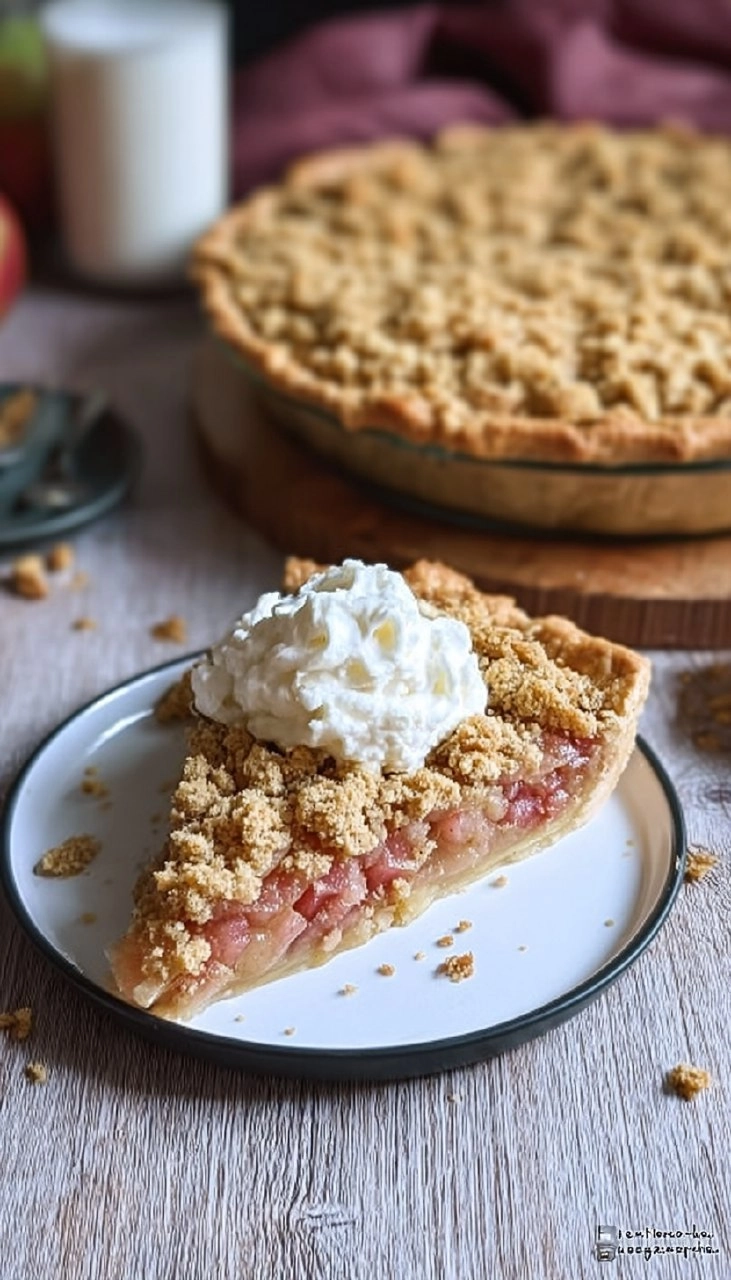 Einfacher Rhabarber Streusel Pie