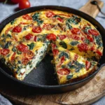Frittata-mit-Tomaten-Paprika-und-Spinat-Rezept
