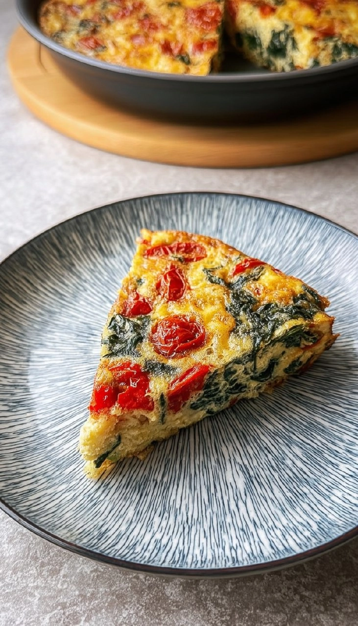 Frittata mit Tomaten, Paprika und Spinat