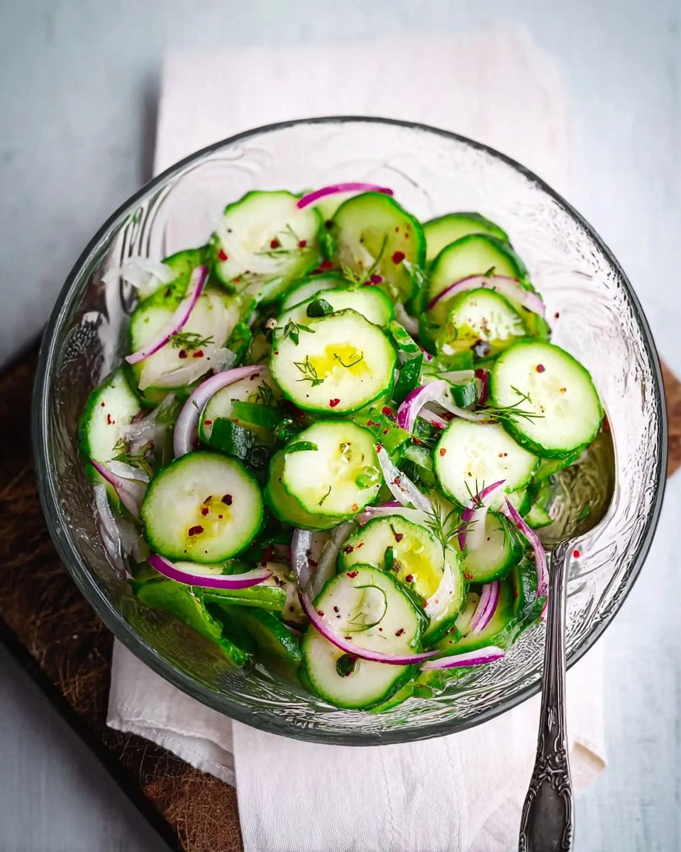 Gurkensalat mit Essig und Öl