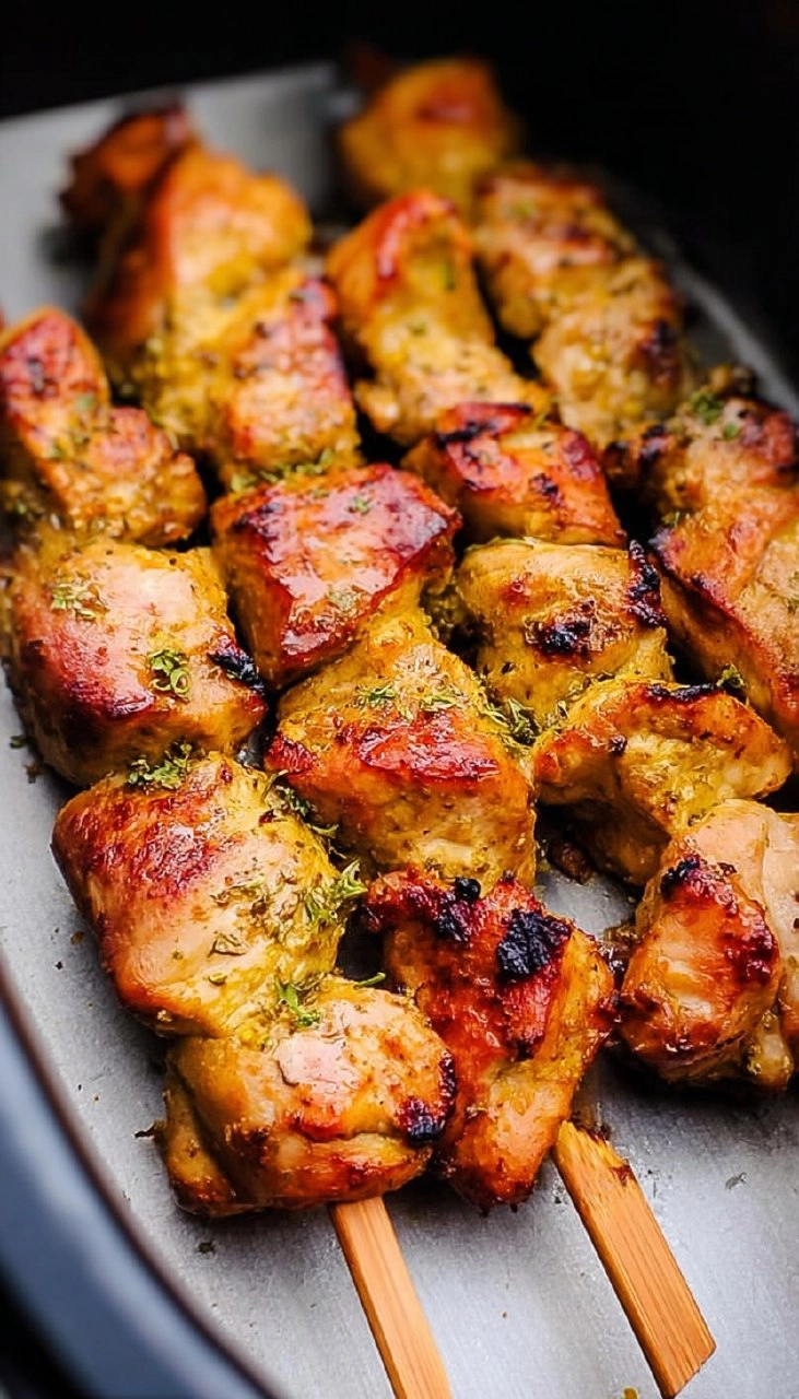 Hähnchen-Schaschlik-Spieße im Airfryer