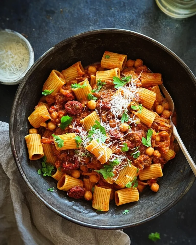 One-Pot-Pasta-mit-Kichererbsen-Chorizo-Rezept