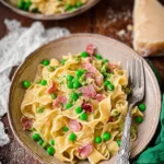 Pasta-mit-Pancetta-und-Erbsen-Rezept