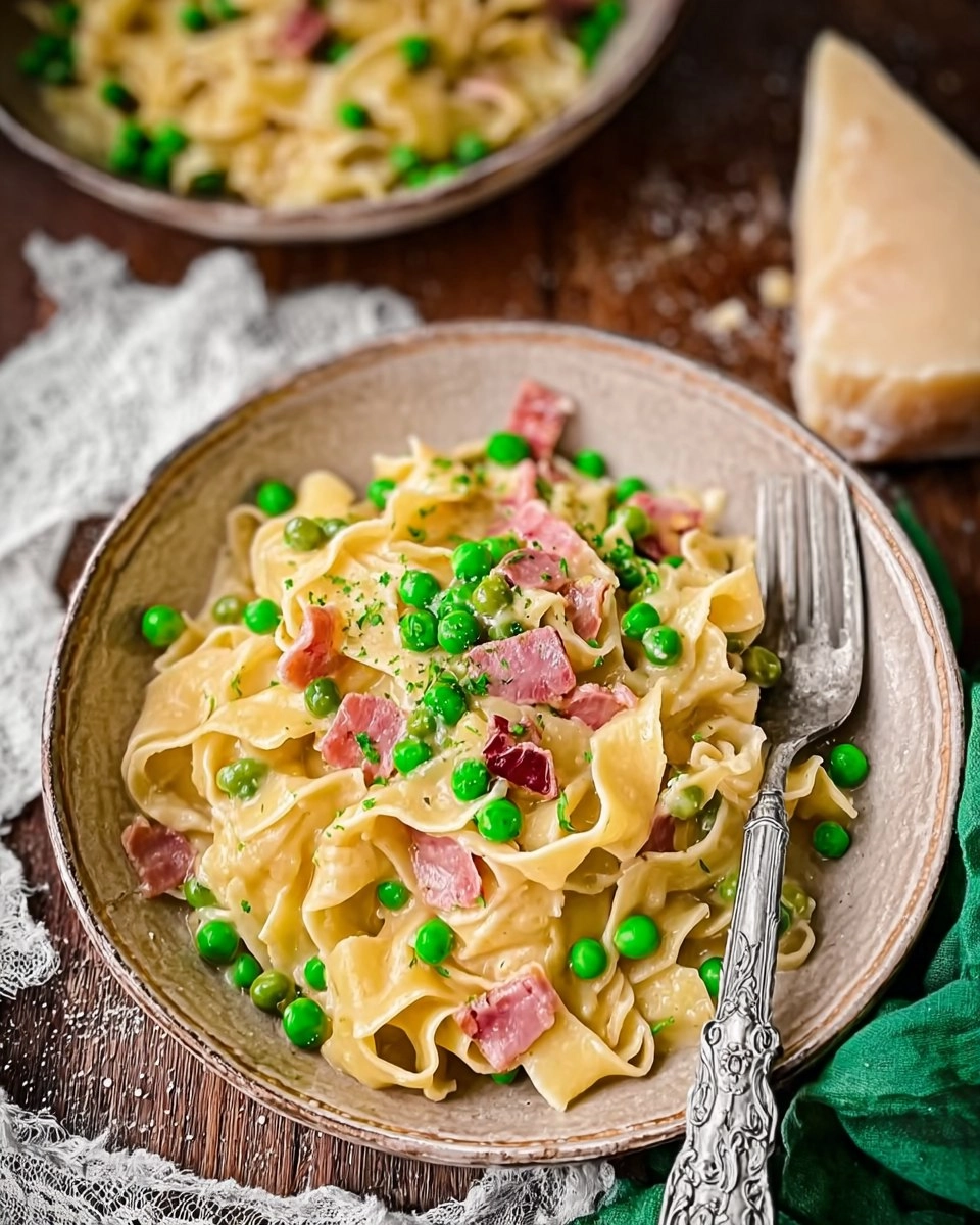 Pasta mit Pancetta und Erbsen