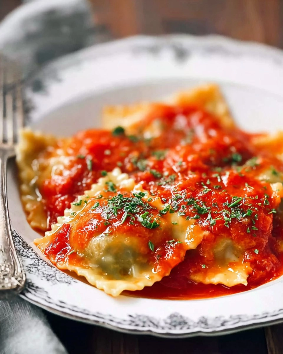Ravioli in Tomatensoße