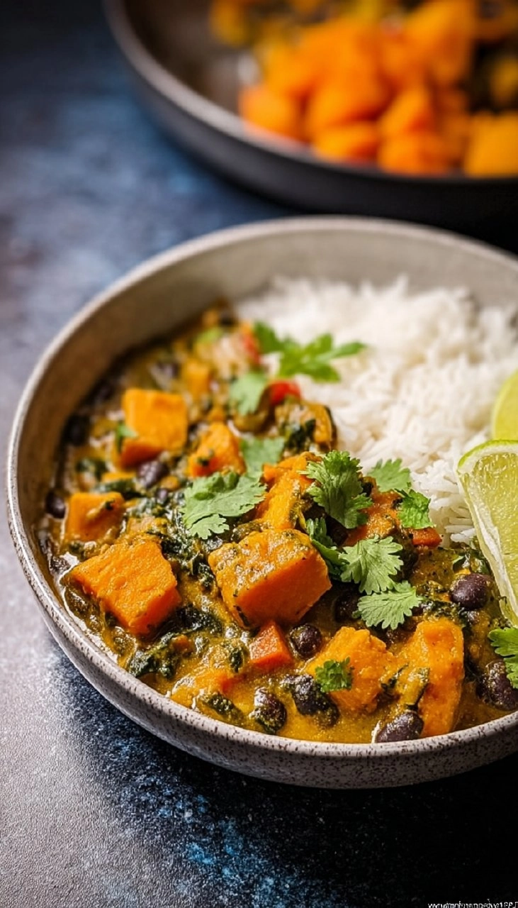 Schwarze-Bohnen-Curry mit Süßkartoffeln