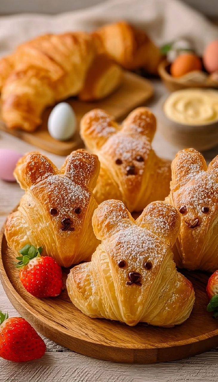 Süße Croissant-Osterhasen